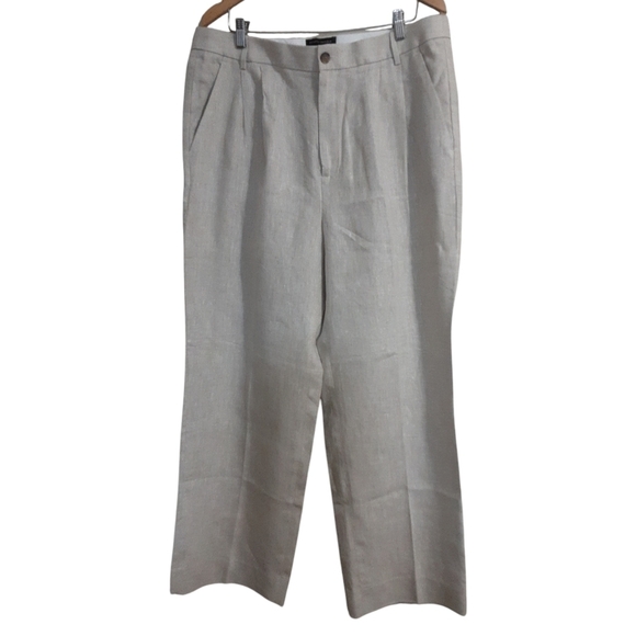 Banana republic pant trousers linen wide leg front pleated casual women 16 event - Picture 1 of 10